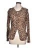 Talbots Animal Print Brown Silk Cardigan Size L - photo 1