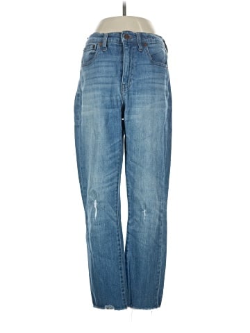 Madewell The High-Rise Slim Boyjean in Dover Wash: Raw-Hemmed Edition (view 1)