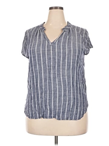 dip Short Sleeve Blouse (view 1)