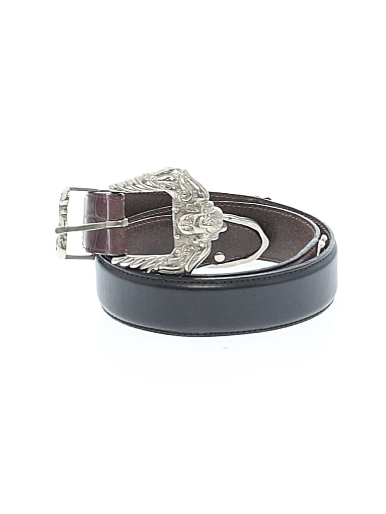 Pre-owned Marina Leather Belt In Burgundy
