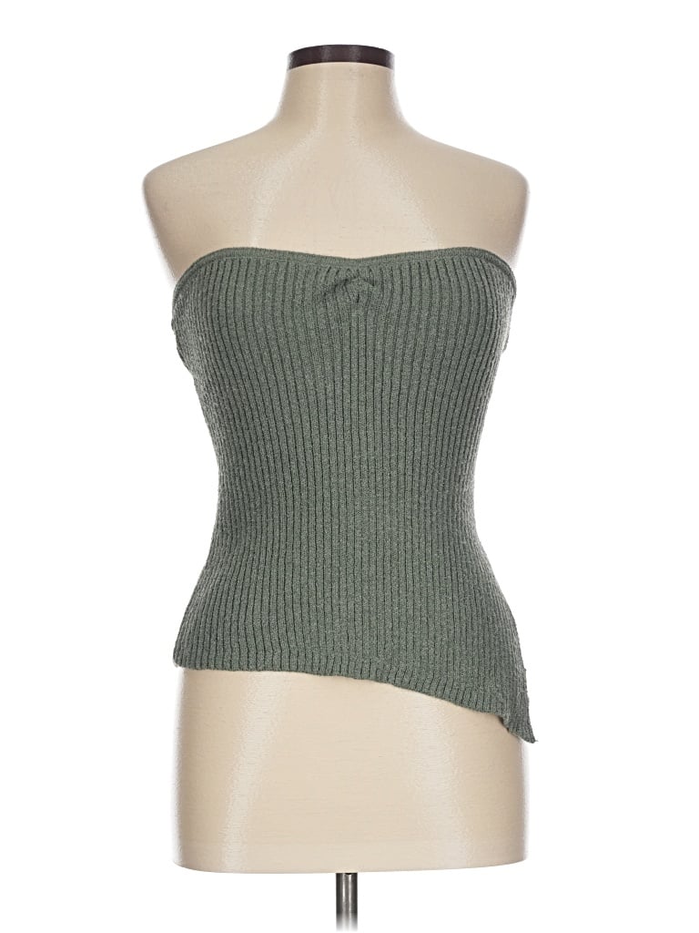 Pre-owned The Workshop Sleeveless Top Green Strapless Neckline Tops