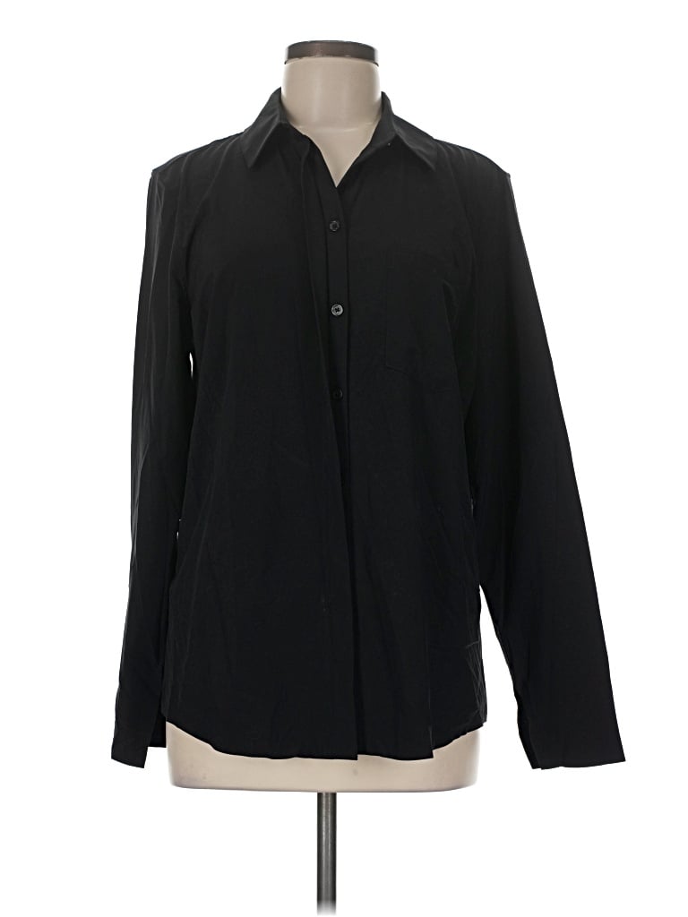 Pre-owned Athleta Long Sleeve Blouse In Black