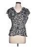 Allison Taylor 100% Polyester Silver Short Sleeve Blouse Size L - photo 1