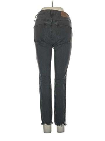 Madewell Petite 9" Mid-Rise Skinny Jeans in Berkeley Black: Button-Through Edition (view 2)
