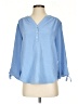 Alfred Dunner 100% Polyester Blue 3/4 Sleeve Blouse Size S (petite) - photo 1