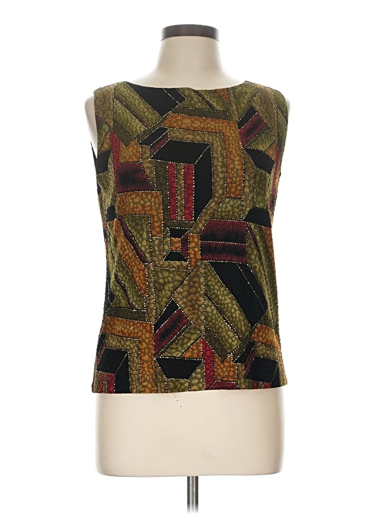 Pre-owned Chico's Design Sleeveless Top Green Square Neckline Tops