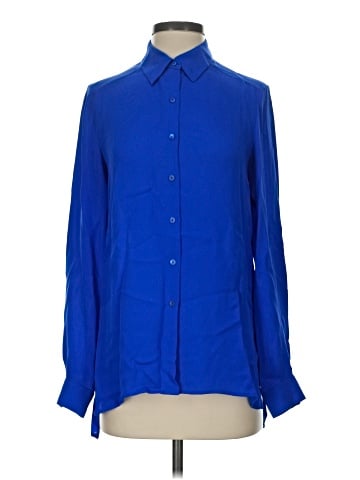 Theory Long Sleeve Silk Top (view 1)