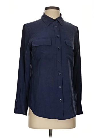 Equipment Long Sleeve Silk Top (view 1)