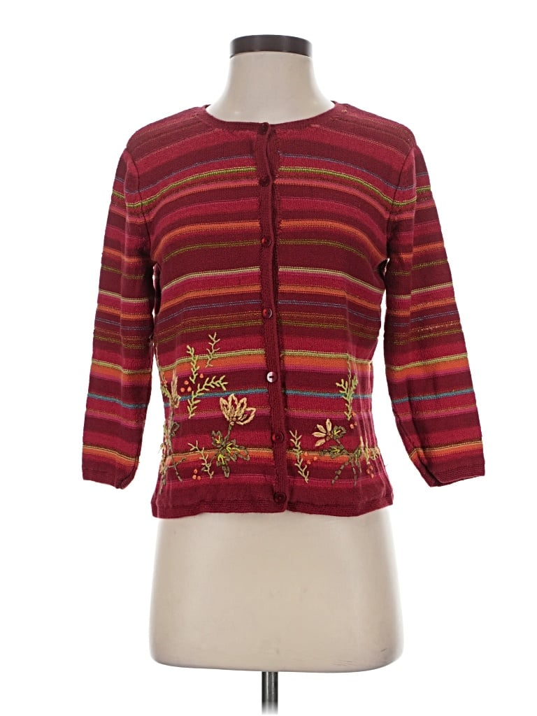 Pre-owned Talbots Cardigan Sweater In Burgundy