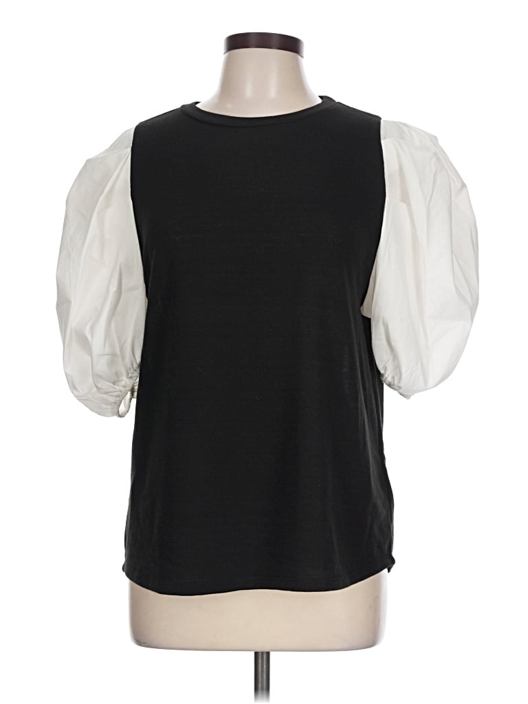 Pre-owned Cherish Short Sleeve Top Black Cold Shoulder Neckline Tops