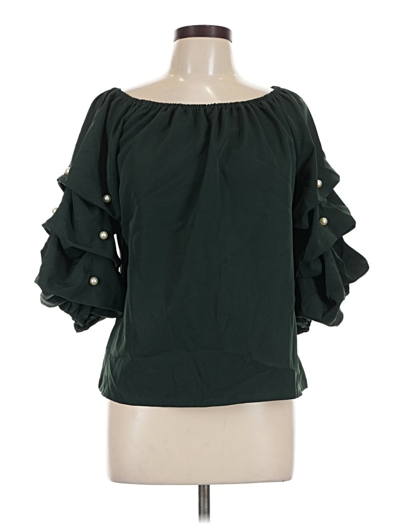 Pre-owned Cece 3/4 Sleeve Blouse In Green