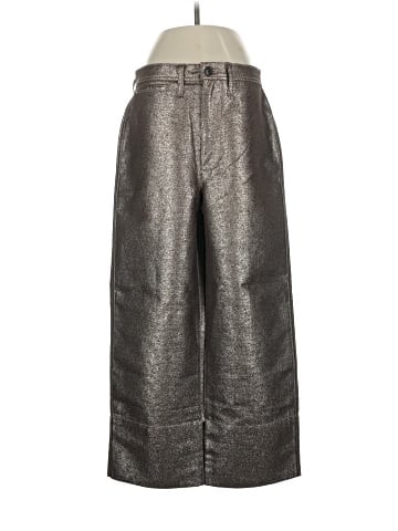 Madewell Slim Emmett Wide-Leg Crop Pants in Metallic (view 1)
