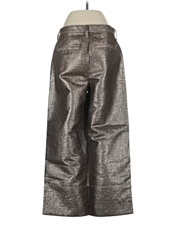 Madewell Slim Emmett Wide-Leg Crop Pants in Metallic (view 2)