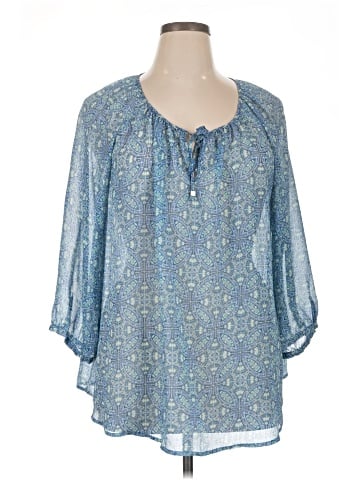 a.n.a. A New Approach 3/4 Sleeve Blouse (view 1)