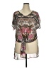 One World 100% Polyester Gray Short Sleeve Blouse Size XL - photo 1