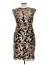 Connected Apparel 100% Polyester Paisley Gold Cocktail Dress Size 10 - photo 2