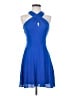 Express 100% Polyester Solid Blue Cocktail Dress Size 2 - photo 1