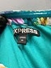 Express 100% Polyester Tropical Teal Cocktail Dress Size 12 - photo 7