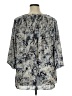 Rose + Olive 100% Polyester Floral Gray 3/4 Sleeve Blouse Size 1X - photo 2