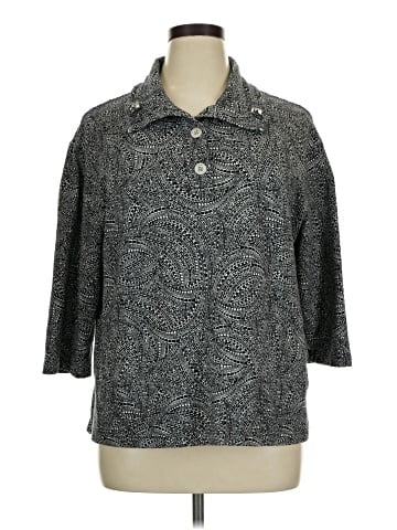 Weekends by Chico's 3/4 Sleeve Button-Down Shirt (view 1)