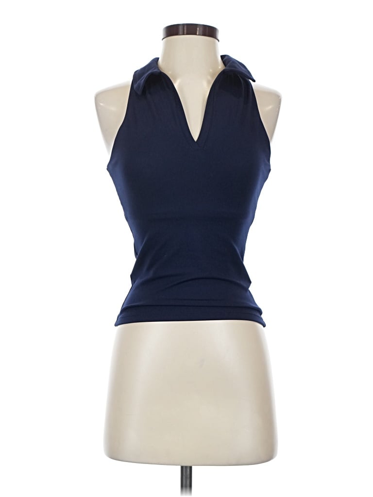 Pre-owned Gap Fit Tank Top Blue Halter Neckline Tops