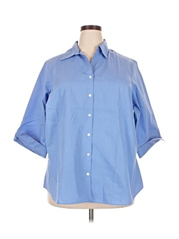 Lands' End 3/4 Sleeve Button-Down Shirt (view 1)