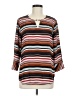 Van Heusen 100% Polyester Stripes Brown 3/4 Sleeve Blouse Size M - photo 1