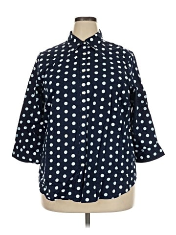 Chaps 3/4 Sleeve Button-Down Shirt (view 1)