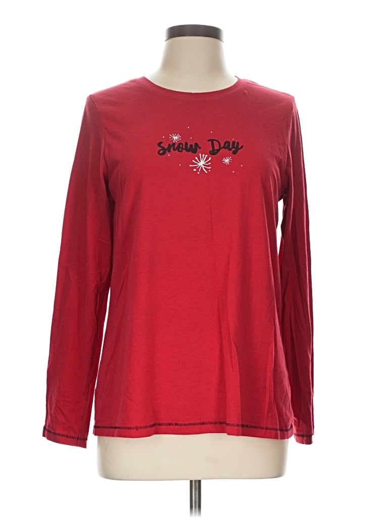 Pre-owned Hue Long Sleeve T-shirt In Red