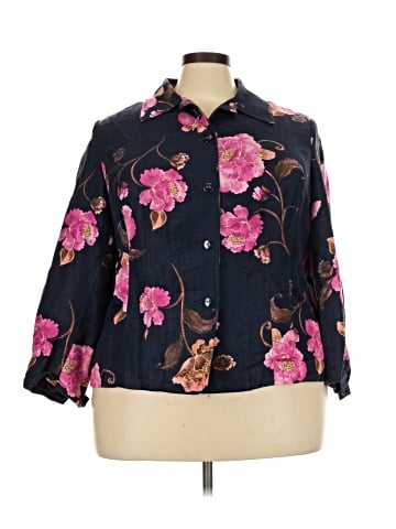 Elisabeth by Liz Claiborne 3/4 Sleeve Button-Down Shirt (view 1)