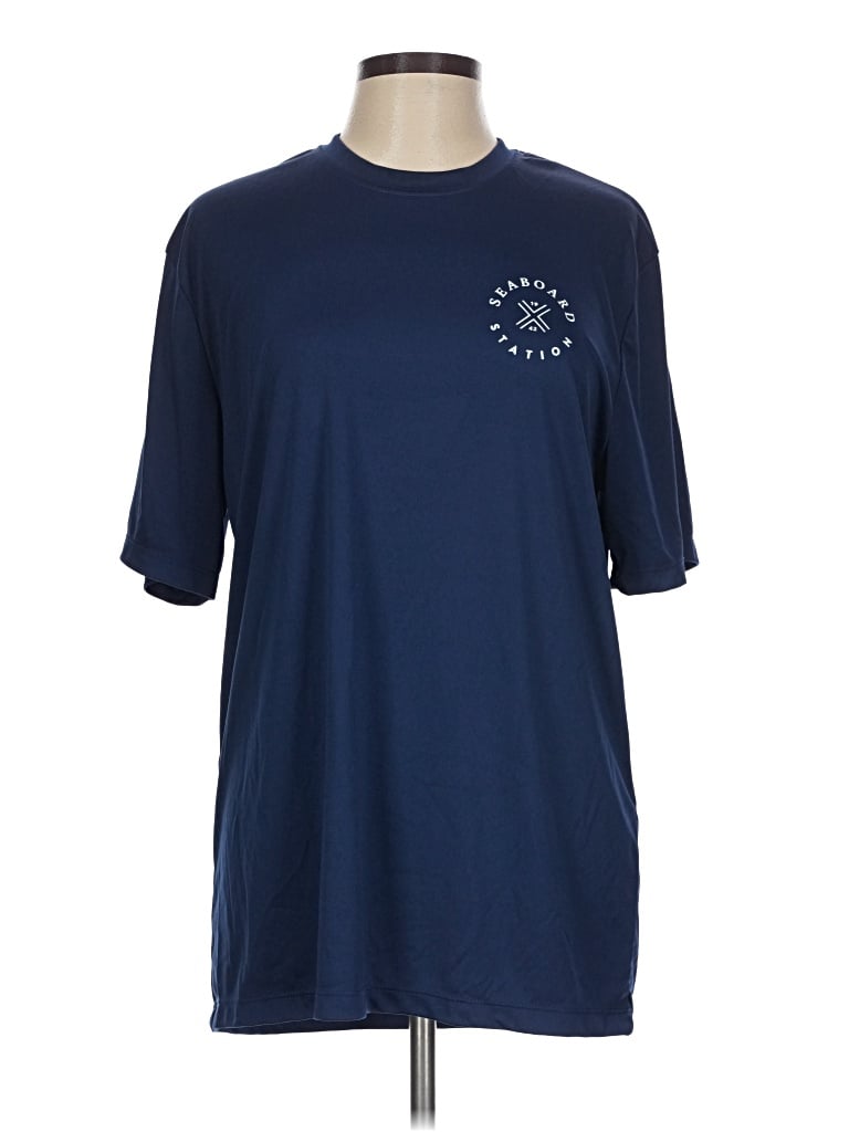 Pre-owned Hanes Short Sleeve T-shirt In Blue