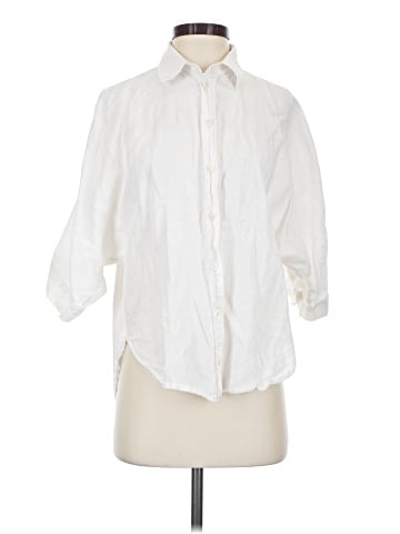 Madewell Oversized Pleated-Sleeve Button-Up Shirt (view 1)