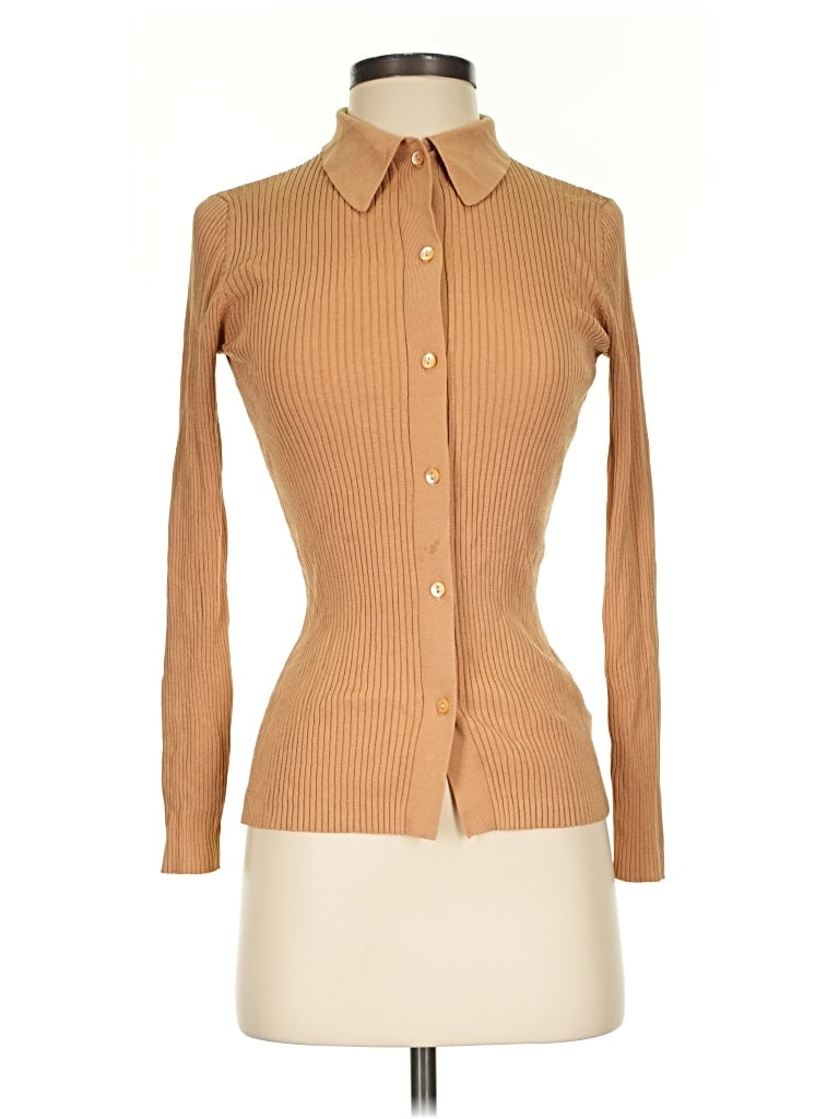 Pre-owned Babaton Cardigan Sweater In Tan