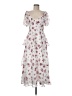 Francesca's 100% Polyester Floral White Cocktail Dress Size M - photo 1