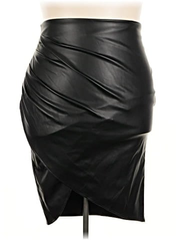 FASHION TO FIGURE Faux Leather Skirt (view 1)