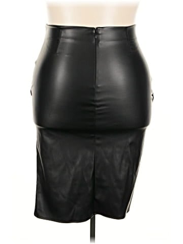 FASHION TO FIGURE Faux Leather Skirt (view 2)