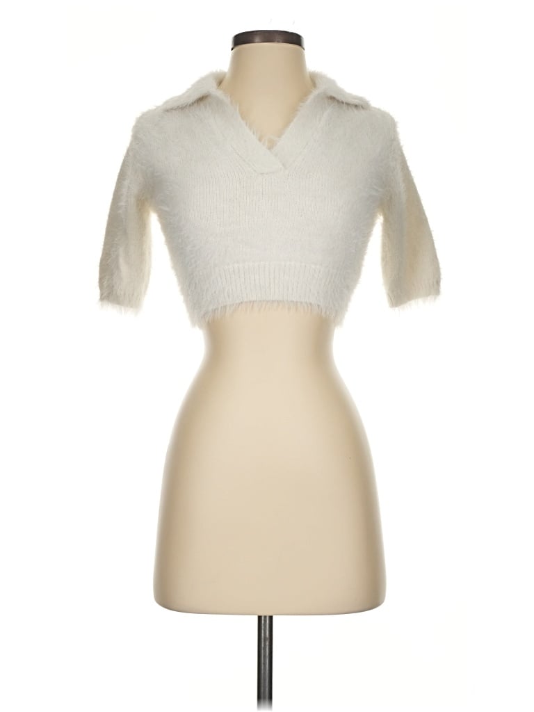 Pre-owned William Rast Short Sleeve Top Ivory Strapless Neckline Tops