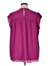 DR2 100% Polyester Polka Dots Pink Purple Short Sleeve Blouse Size 1X - photo 2