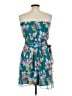 Express 100% Polyester Tropical Teal Cocktail Dress Size 12 - photo 2