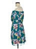 Express 100% Polyester Tropical Teal Cocktail Dress Size 12 - photo 5