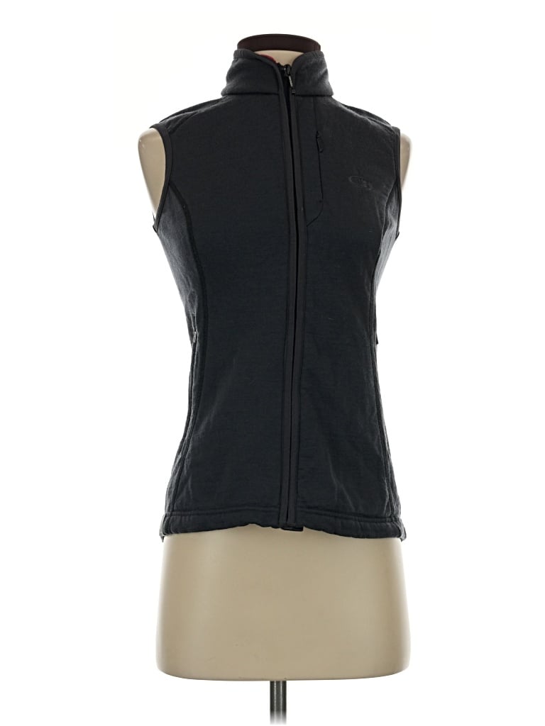 Pre-owned Icebreaker Wool Cardigan Sweater In Black
