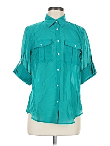 Lauren by Ralph Lauren 3/4 Sleeve Button-Down Shirt (view 1)