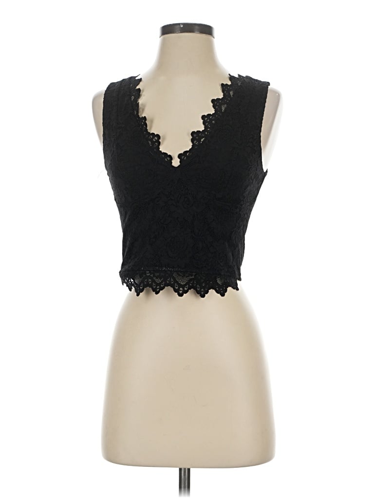 Pre-owned Reoria Sleeveless Top Black Sweetheart Neckline Tops