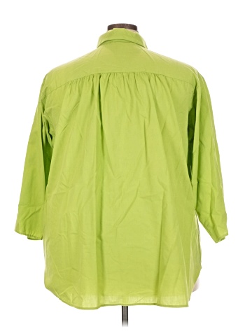 Roaman's 3/4 Sleeve Button-Down Shirt (view 2)