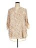 Cato 100% Polyester Animal Print Tan 3/4 Sleeve Blouse Size 18 - photo 1