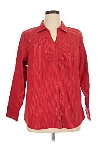 Fashion Bug 3/4 Sleeve Button-Down Shirt (view 1)