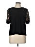 CeCe Floral Black 3/4 Sleeve T-Shirt Size L - photo 1