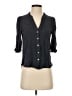 Democracy Black 3/4 Sleeve Button-Down Shirt Size S - photo 1