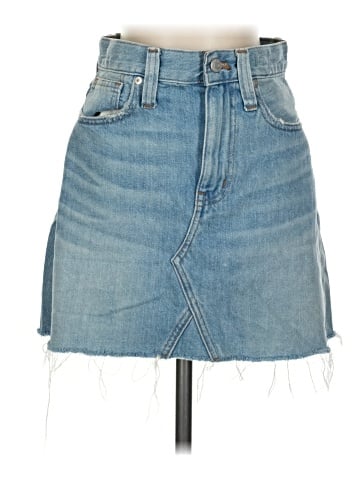 Madewell Rigid Denim A-Line Mini Skirt in Lovell Wash (view 1)