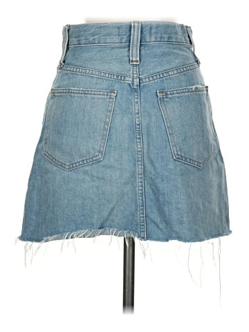 Madewell Rigid Denim A-Line Mini Skirt in Lovell Wash (view 2)